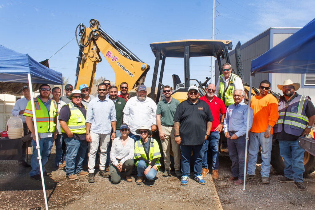 Construction workers smiling
